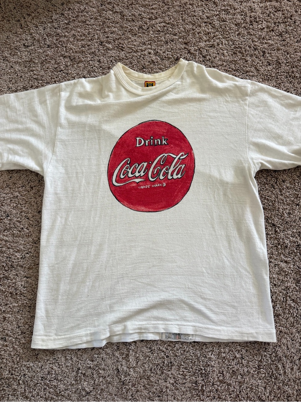 Coca Cola White Tee with Red Logo Circle